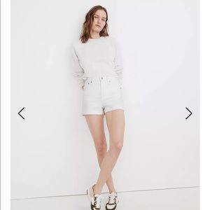 Madewell High Rise Denim Short, 28, white